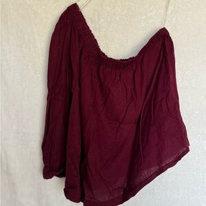 A New Day Red Asymmetrical Relaxed Blouse